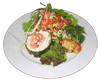 "Большой сицилийский салат с тигровой креветкой, мясом краба и авокадо"
